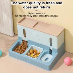 Alimentador de animais de estimação automático para gato e cachorro, tigela de alimentação 3-em 1, tigela dupla de água potável, suporte levantado, tigelas para animais de estimação - Image 6