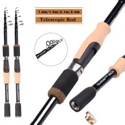 Alimentador De Fibra De Carbono para Isca De Pesca, Spinning e Fundição Rod, Cortiça Durável, Punho De Madeira, Baitcasting, Travel Tackle, 1.6m, 1.8m, 2.1m, 2.4m - Image 4
