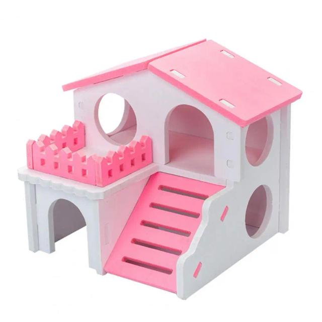 Mini Casa de Madeira para Hamsters: Refúgio Respirável e Brinquedo de Treinamento para Animais de Estimação Ornamentais