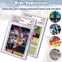 Trading Cards Protector Case Sleeve, Graded Baseball Card Holder, Clear Display Card Case com Etiqueta Posição para Esportes - Image 6
