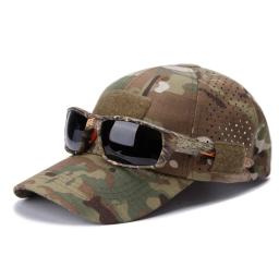 Boné de beisebol camuflado masculino com velcro, chapéu de sol respirável de verão para pesca, caminhadas, esportes ao ar livre, fácil para segurar óculos de sol, 1 peça - Image 4
