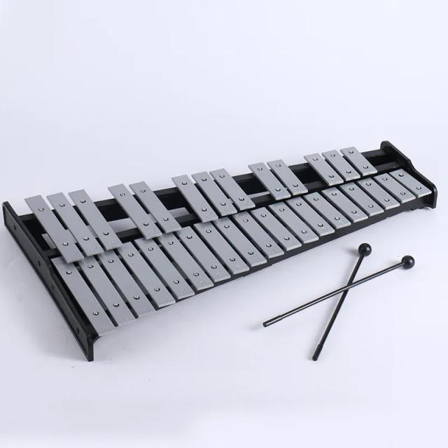 Conjunto Profissional de Glockenspiel de 32 Notas com Maleta, Baquetas e Acessórios para Crianças e Adultos