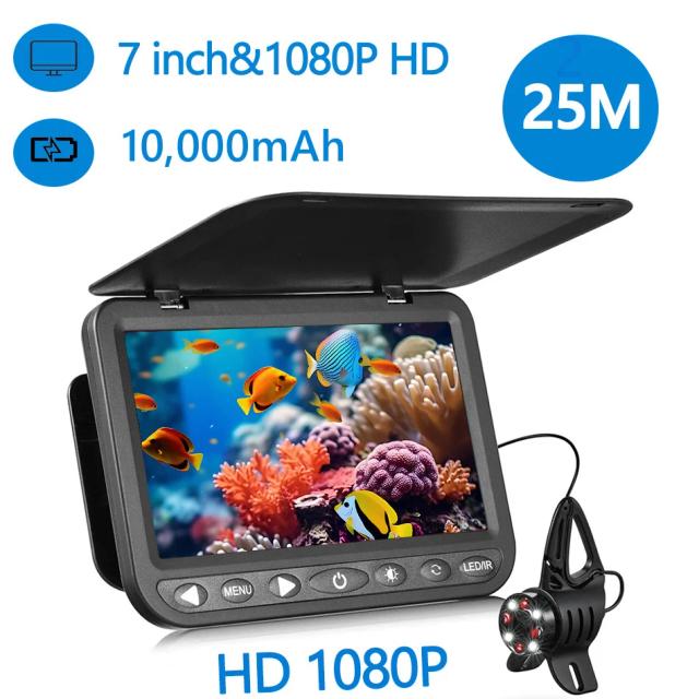 Câmera Subaquática HD 1080P para Pesca no Gelo com Tela de 7 Polegadas e Bateria de Longa Duração 10000mAh