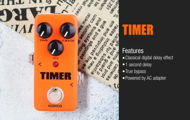 Guitarra Elétrica KOKKO: Pedal de Efeitos com Compressor, Mini Sintonizador, Distortion Overdrive e True Bypass