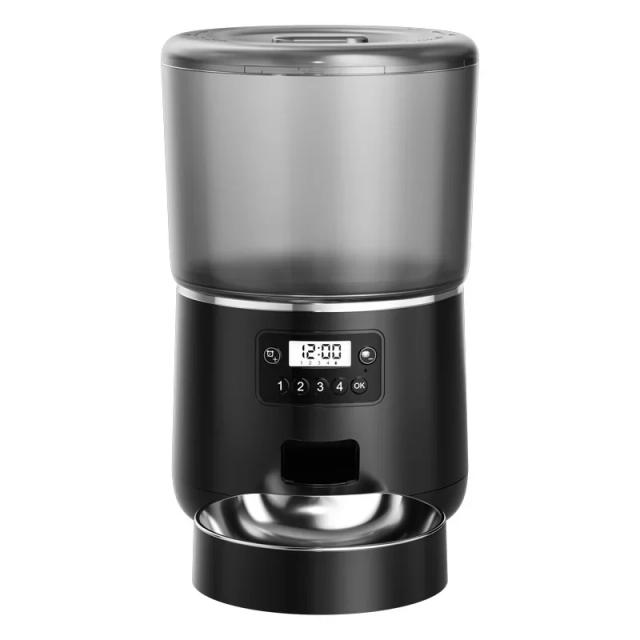 Alimentador Automático Pet Tuya com Tigela de Aço Inoxidável, Capacidade de 4L e Temporizador Inteligente para Cães e Gatos