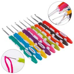 Agulhas de crochê de alumínio com aderência colorida, agulhas de tricô, mão tricotada, processo DIY ferramenta, novo - Image 2
