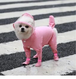 Impermeável de quatro patas para cães e gatos, macacão com tudo incluído, roupas impermeáveis, capa de chuva, roupas para animais, moda chovendo - Image 5