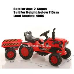 Crianças Pedal Go-Karts Activity Tractor Suit para 2-6ages, Outdoor Ground Force Tractor com reboque - Image 5