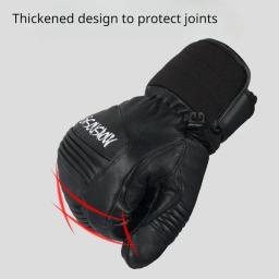 Luvas duráveis de três dedos para homens e mulheres, pele de carneiro espessa, à prova de vento, impermeável, ciclismo, inverno - Image 5