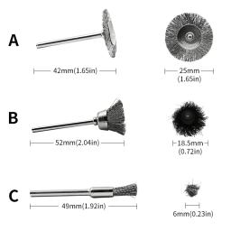 Roda de arame Cup Brush Set, Broca Polimento Dremel Ferramentas, 3mm Shank para Power Die Grinder, Ferramenta Elétrica Abrasiva Rotativa - Image 6
