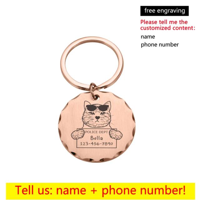 Colar Personalizado com Tag de Identificação para Pets: Acessórios Exclusivos para Cães e Gatos