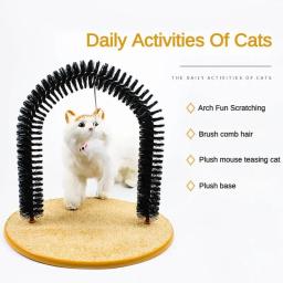 Brinquedo arco interativo para gato, dispositivo auto-aliciamento, cinto para animais de estimação, massagem removível, brinquedo de fricção, acessórios para gatos - Image 2