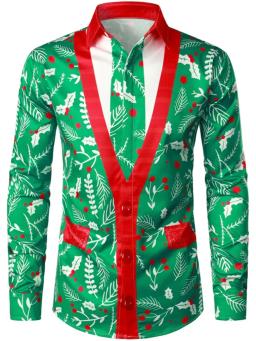 2024 nova moda terno camisa natal masculino músculo árvore de natal engraçado padrão hd macio e confortável masculino tamanho grande - Image 4