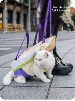 Portador de Pet portátil com Peito Bag, Gato e Cão Viagem Mochila, respirável Suprimentos, QuadruPED expostos, ao ar livre, Novo - Image 4