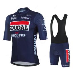 Soudal conjuntos de camisa de ciclismo de passo rápido manga curta verão frança roupas de bicicleta de corrida respirável mtb bib terno ciclismo - Image 4