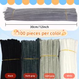 Chenille Hastes, Suprimentos Artesanais, A Granel para DIY Arte e Artesanato Projetos, Presente Criativo, 4 Cores Sortidas, 400 Peças - Image 3