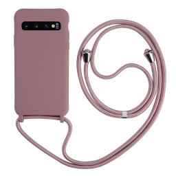 Crossbody colar cinta cordão cordão telefone caso, silicone macio TPU tampa traseira para Samsung Galaxy S10, S9, S10E, nota 10 Plus - Image 1