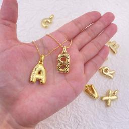 18K banhado a ouro alfabeto inicial pingente encantos, colar, Hip-Hop, jóias com nome personalizado, 26 letras, A-Z - Image 1