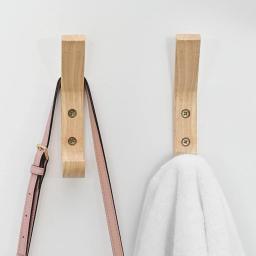 Conjunto de ganchos feitos de madeira, ganchos para revestimento, resistente ao desgaste, banheiro, rack de armazenamento de parede, resistente, 4 peças - Image 2