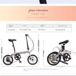 SKIG-Bicicleta dobrável leve para homens e mulheres, Mini Bike, Camping ao ar livre, Home Bike, 16 Polegada, Adulto - Image 6