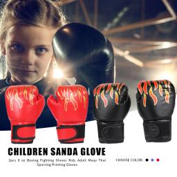 Luva protetora de couro Kickboxing para crianças, treinamento de perfuração, suprimentos esportivos Sanda, luvas de boxe para crianças, 3-12 anos - Image 3