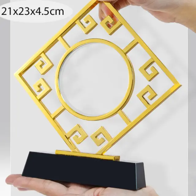 Troféu de Metal Chinês Personalizado em Ouro, Prata e Cobre - Prêmio Comemorativo em Cristal e Decoração de Alto Padrão para Casa
