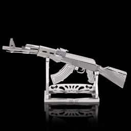 Quebra-cabeça 3D Metal Laser Cut, Kits de modelos, brinquedos para crianças, DIY, AK47 - Image 4
