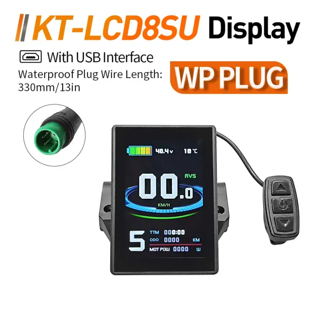 Display Colorido KT-LCD8S para Bicicleta Elétrica - Kit de Conversão e Acessórios E-Bike 24V, 36V, 48V