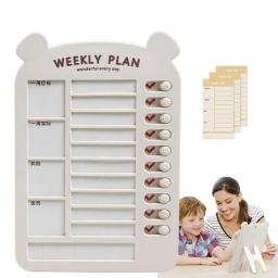 Placa de lista de tarefas diy, placa de memorando para fazer planejador, plano semanal deslizante, placa de lista de verificação com 13 cartolina, rotina semanal - Image 1