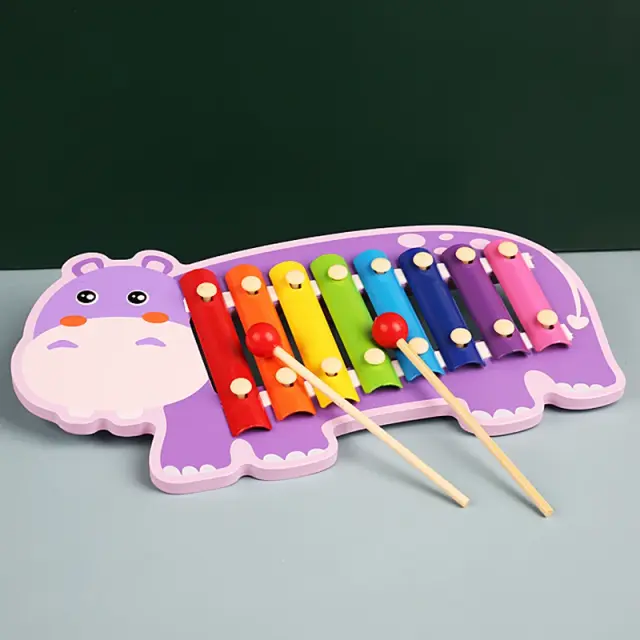 Xilofone Educacional de Madeira para Crianças com 8 Escalas - Ideal para Iniciantes e Presentes de Aniversário na Música