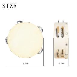 Double Layer mão tambor para crianças, Orff pandeiro duráveis instrumentos de percussão, iluminação música segura infantil, pele de carneiro, 6" - Image 6