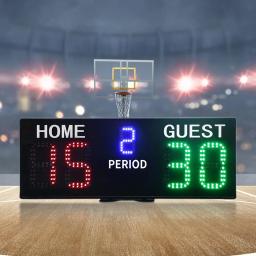 Placar de basquete eletrônico LED com controle remoto, placar digital, temporizador, relógio para beisebol, pingue-pongue, futebol, interior - Image 3