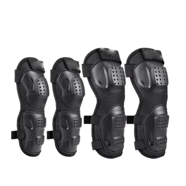 Joelheiras e Cotoveleiras para Motociclista - Proteção Off-Road Respirável - Conjunto 4 Peças