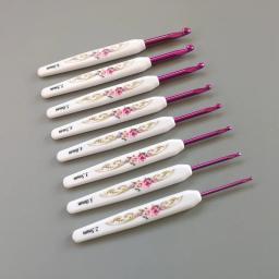 16 pçs kit de gancho de crochê de alumínio saco de armazenamento de impressão tecelagem agulhas de tricô conjunto diy artes artesanato ferramentas de costura suprimentos de crochê - Image 3