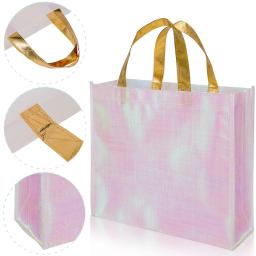 Sacos grandes do presente com alças, sacolas para o aniversário, festa de casamento, embalagem do Natal, sacos de compras reutilizáveis, brilhantes, 12pcs - Image 3