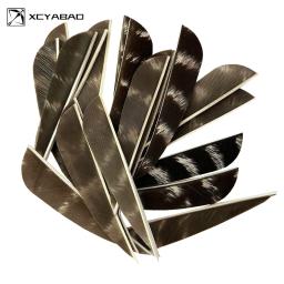 Preto Natural Turquia Pena para Tiro com Arco, Penas Flecha, Fletching Floral, Direita, Acessórios de Caça, 3 ", 4", 5 ", 50 Pcs - Image 5