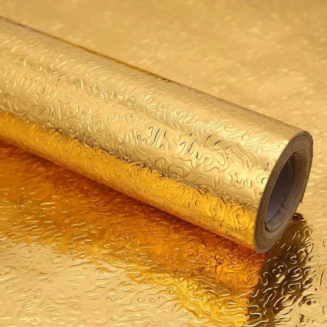 Papel de Alumínio Impermeável e Resistente a Altas Temperaturas para Adesivos de Parede e Armários de Cozinha
