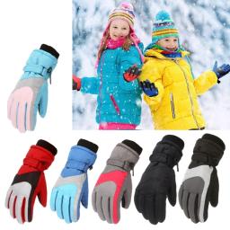 Luvas grossas à prova de vento e impermeáveis para crianças, Luvas quentes para meninos e meninas, Mantenha o dedo quente, neve, esqui, crianças, inverno, nova moda - Image 1
