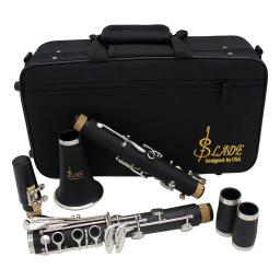 Slade clarinete 17 teclas bb b tom plano instrumento de sopro profissional clarinete baquelite com caixa peças de instrumento musical - Image 6