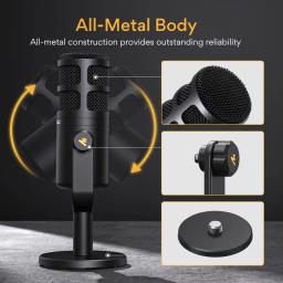 Maono Podcast Dynamic XLR Microfone PC All Metall para Broadcast Recording Streaming Gaming Funciona com Interface de Áudio Mixer Placa de Som PD100 - Image 2