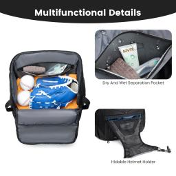 Bolsa para equipamentos de beisebol, mochila de beisebol com compartimento para sapatos, bolsa para taco de softball para jovens, mochila esportiva de beisebol de grande capacidade - Image 5