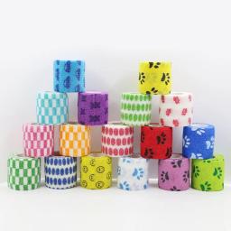 Fita adesiva autoadesiva para bandagem, desenho flexível para animais estimação, primeiros socorros impressos 5cm 4,5m - Image 1