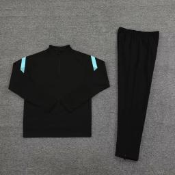 Conjunto esportivo americano para homens e crianças, fãs longos, jaqueta com meia zíper, camisa de treino, kit de futebol, tops e calças, menino e menina - Image 3