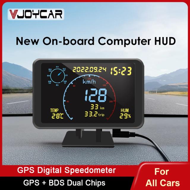 GPS HUD 4.7” com Velocímetro Digital, Computador de Bordo e Relógio para Caminhões e Carros, Compatível DC5-24V