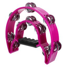 Mão manivela instrumentos musicais para adultos, Handheld ferro pandeiro percussão, roxo - Image 3