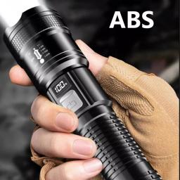 Lanterna LED recarregável USB super brilhante, longo alcance, tocha tática, ao ar livre, impermeável, camping, pesca, lanterna, 1600000 lm - Image 6
