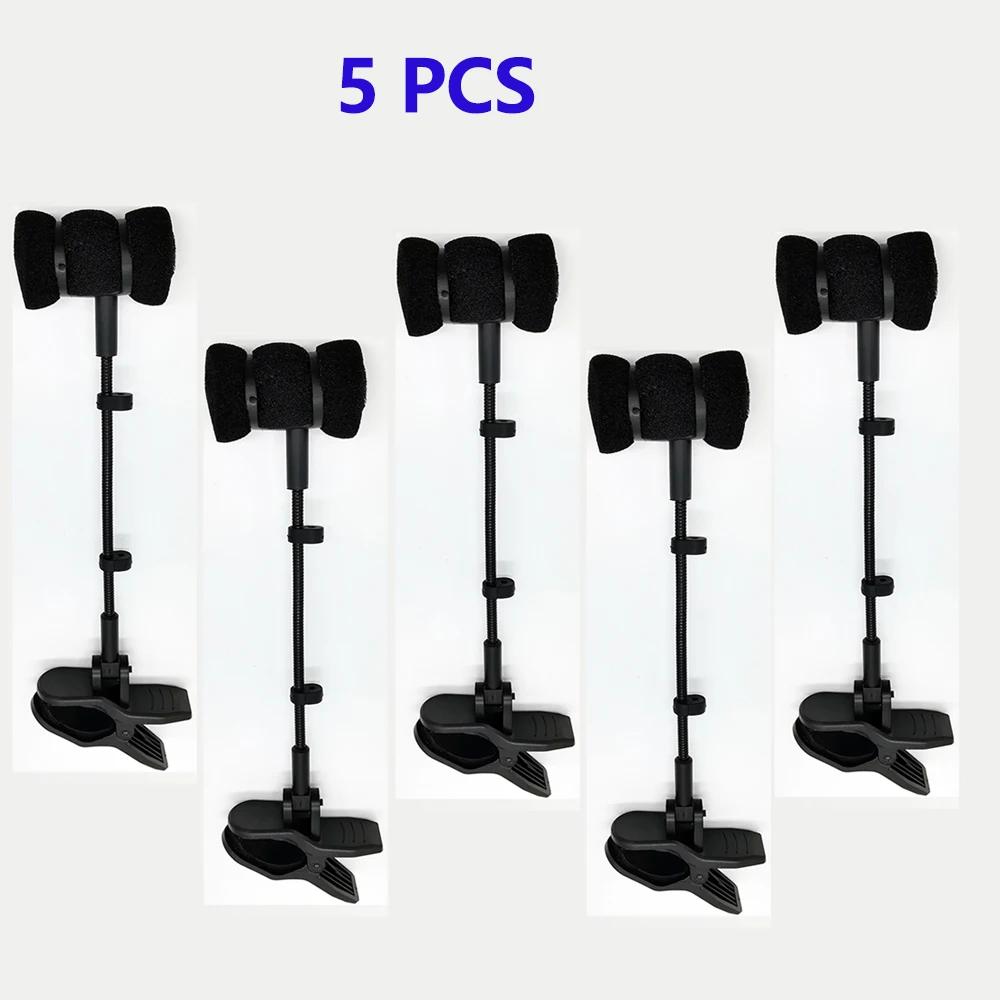 5 pçs flauta microfone suportes microfone clipe de microfone na flauta oboé piccolo hulusi erhu xiao instrumento musical montagem em rack escudo nenhum cabo - Image 1