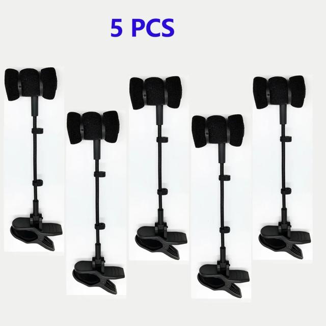 Suporte para Microfone em Flauta, Oboé, Piccolo, Hulusi, Erhu e Xiao - Kit com 5 Peças e Montagem Segura