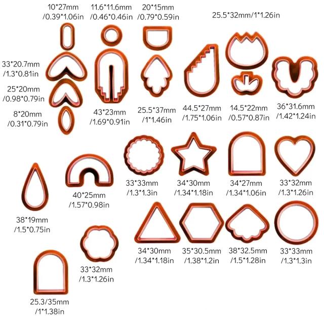 Conjunto Versátil de Cortadores de Argila de Polímero para Brincos e Joias DIY – Múltiplos Formatos para Artesanato Criativo