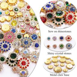 Flor costurar em strass para decoração de roupas, cristais brilhantes aparar, pedras de vidro, miçangas, botão artesanato, costura, 100pcs - Image 3